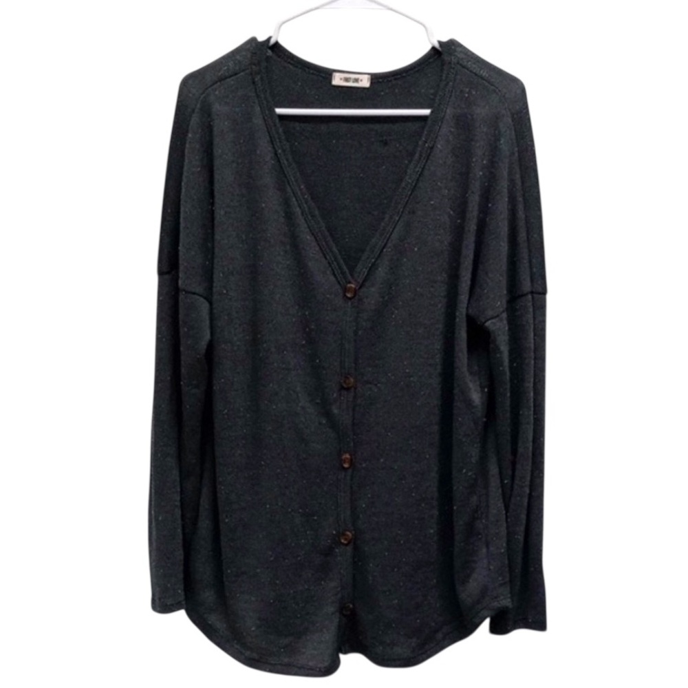 First Love Charcoal Colorful Knit Cardigan Sweater